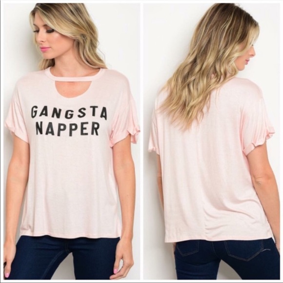 Sweet Claire Tops - Gangsta Napper choker cut out tee